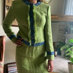 Preppy Tweed Skirt Suit